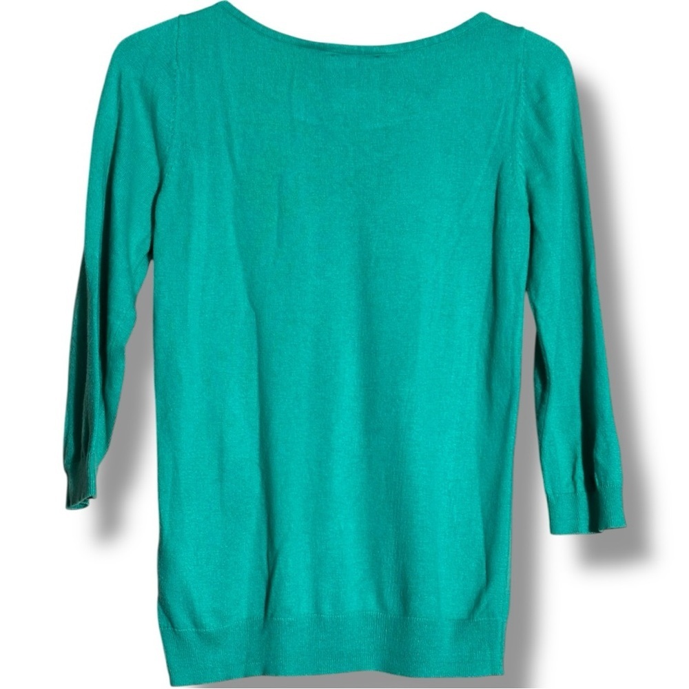 Worthington Teal Knit 3/4 Sleeve Lightweight Spring-y Sweater Top - Picture 14 of 14